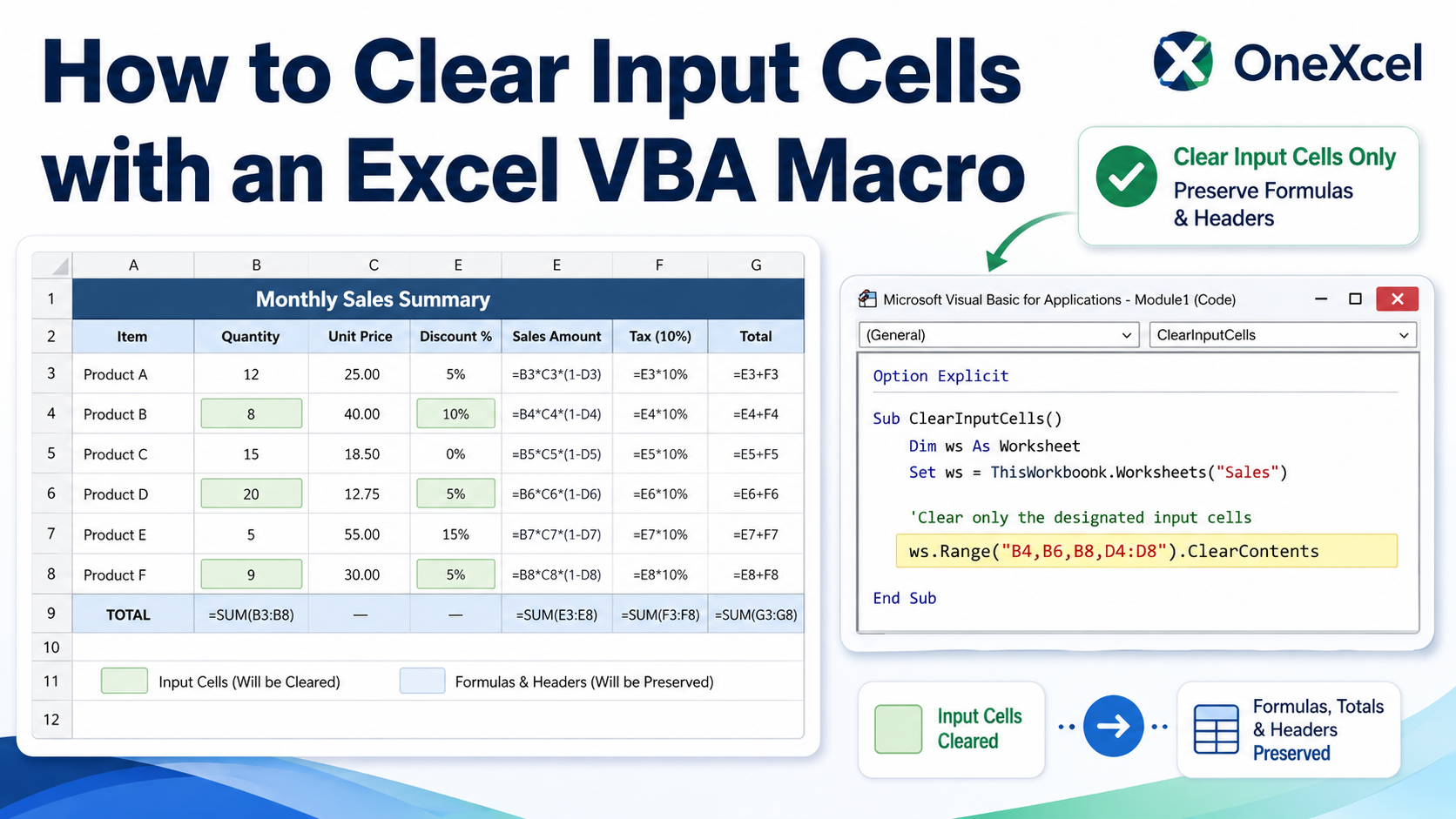 How to Clear Input Cells with an Excel VBA Macro