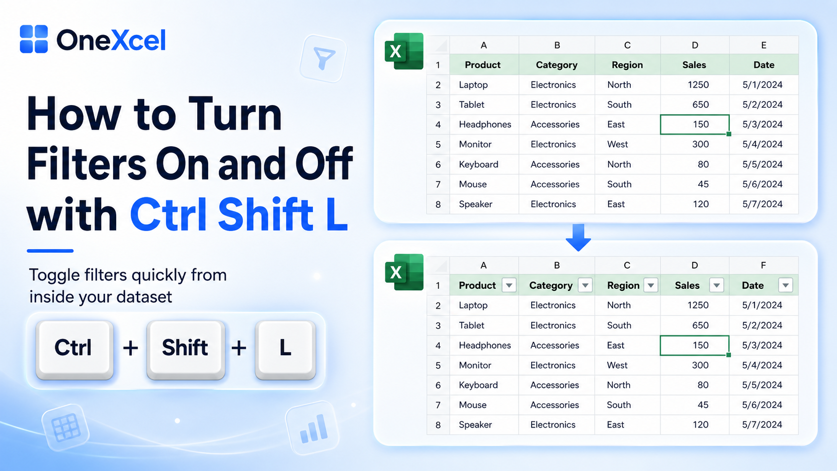 How to Turn Filters On and Off with Ctrl Shift L