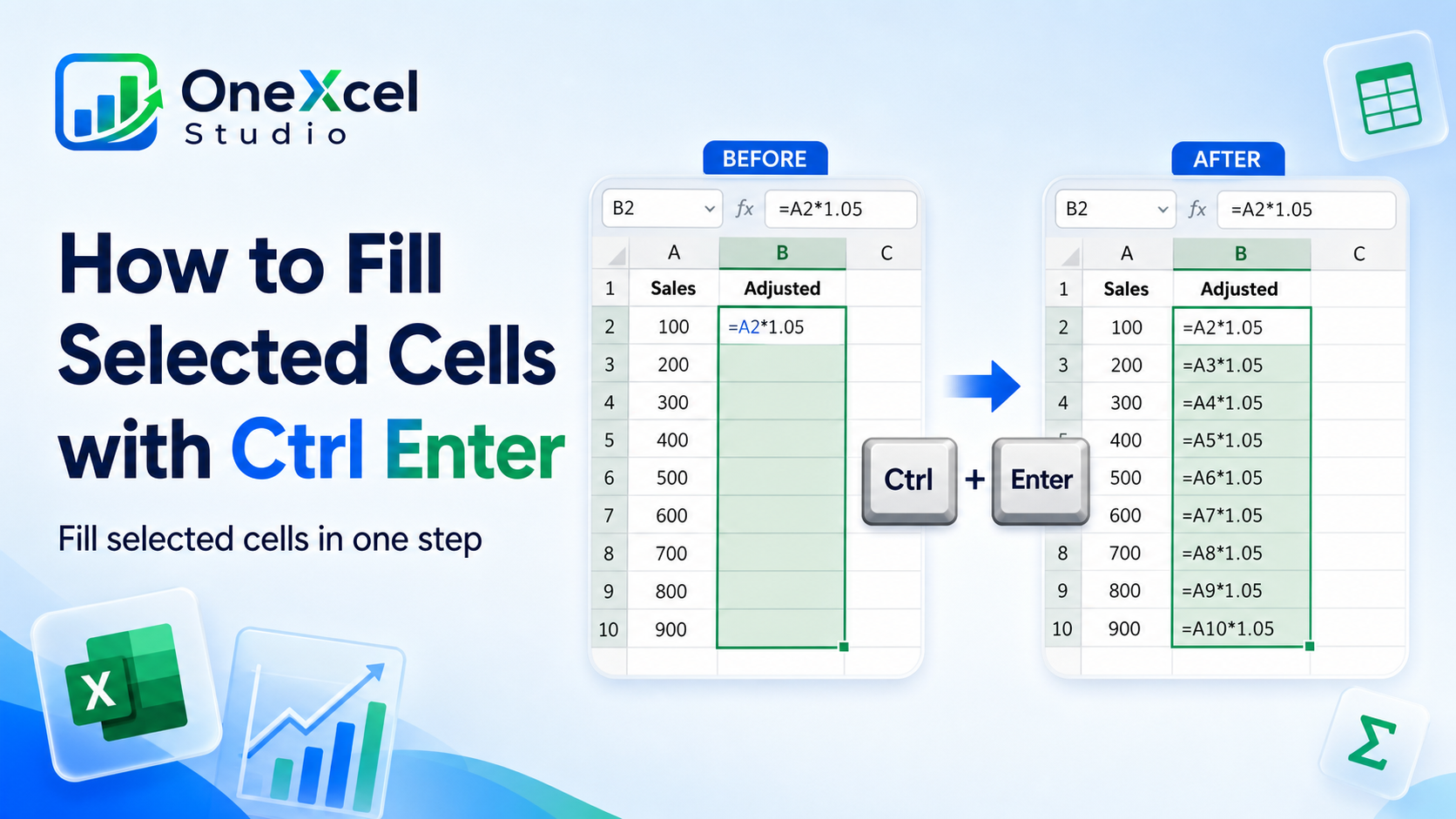 How to Fill Selected Cells with Ctrl Enter