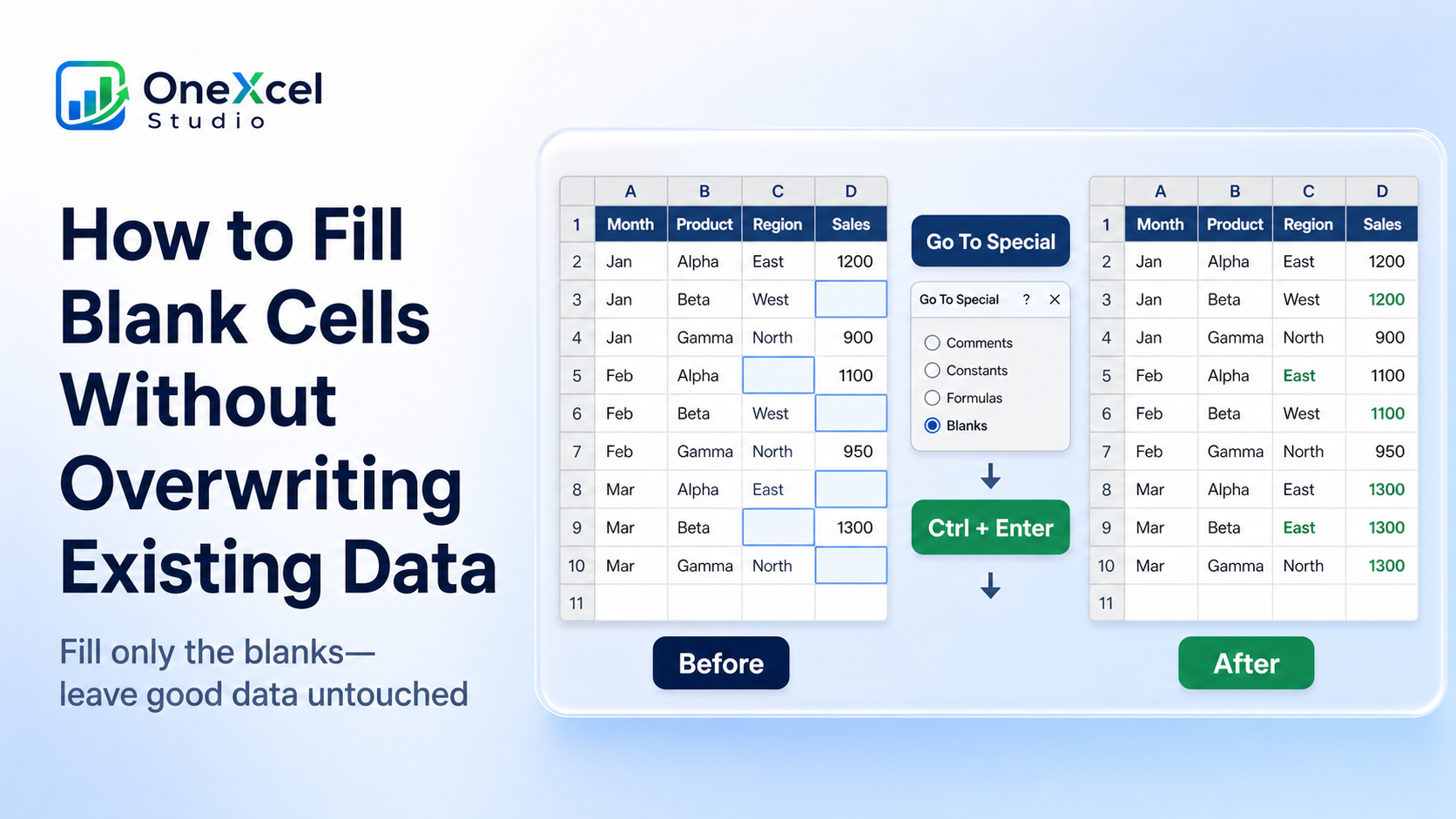 How to Fill Blank Cells Without Overwriting Existing Data